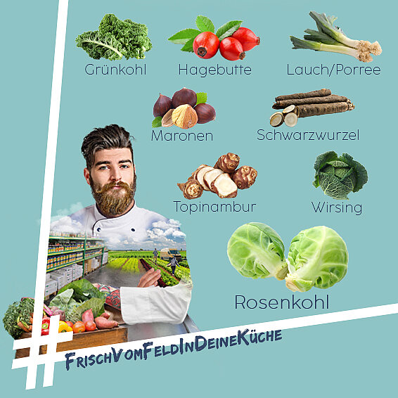 Regionales und saisonales Gemüse im Dezember