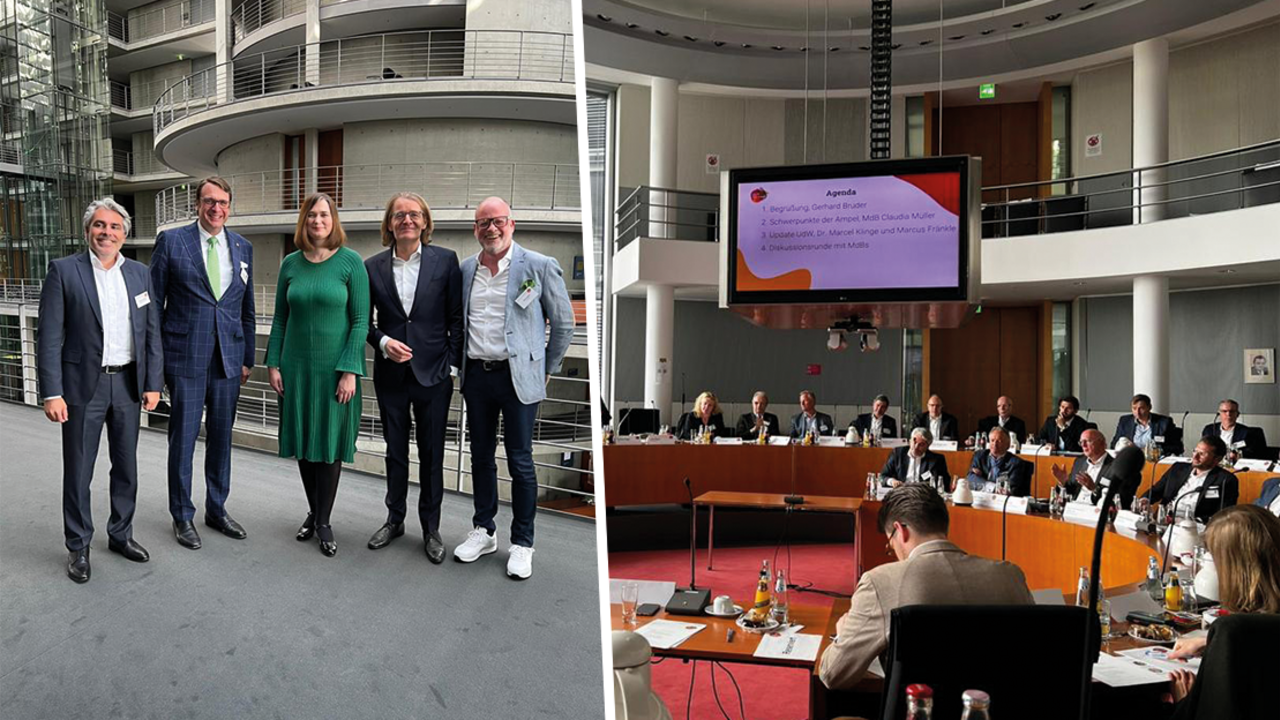 Geschäftsführer Ralf Lambert und die Union der Wirtschaft im Bundestag in Berlin
