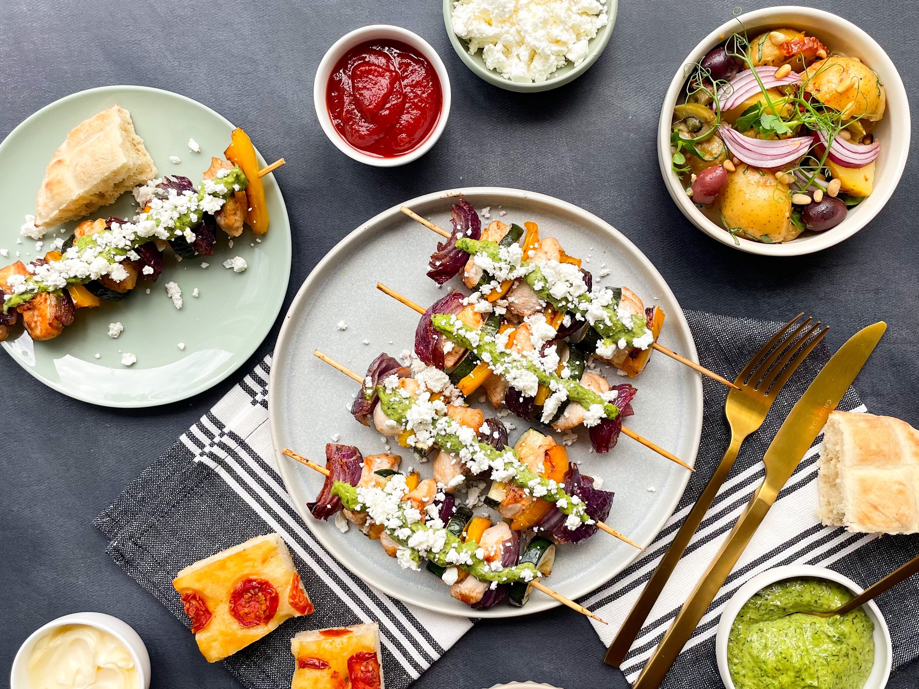 Greek Chicken Skewers Rezeptidee von Kotányi