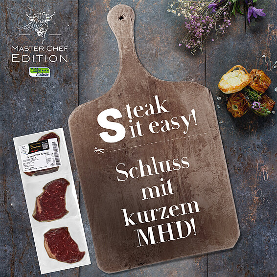 Schockgefrostete und portionierte Steaks von MASTER CHEF EDITION