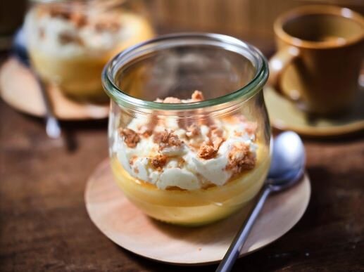 Gebackener Salted Honey Cheesecake im Glas