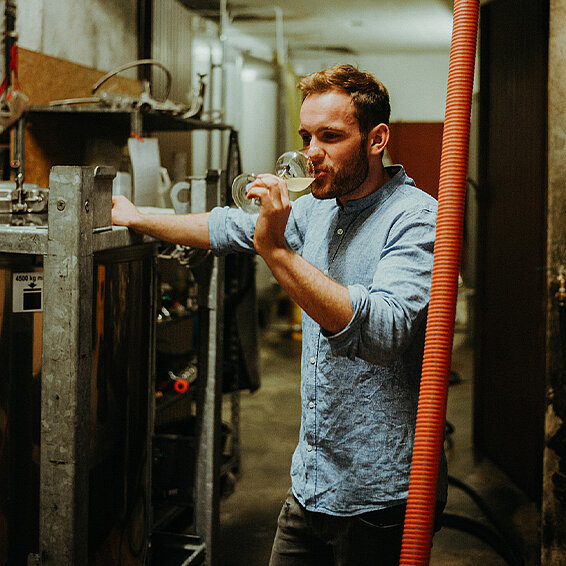 Felix Mayer im Weinkeller